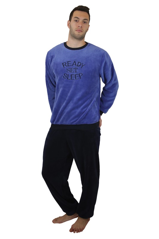 Galaxy μπουκλέ πυτζάμα με φούτερ παντελόνι ''Ready, set, sleep''-811