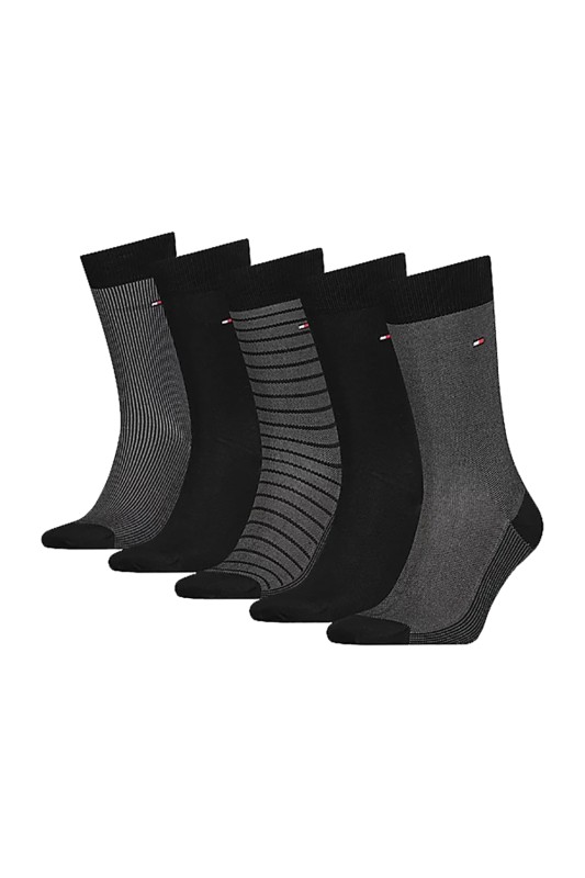 Tommy Hilfiger ανδρικές κάλτσες Bird's Eye Socks σε ειδική συσκευασία δώρου (Συσκευασία με 5 ζεύγη)-701220144-002