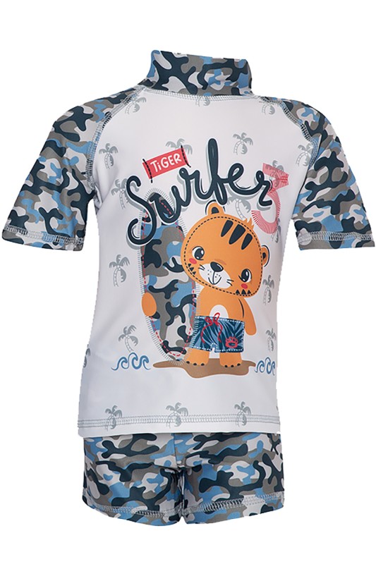 Tortue Παιδικό μαγιό σετ μποξεράκι με αντιηλιακό μπλουζάκι "Tiger Surfer"(12μηνών-5ετών)118310