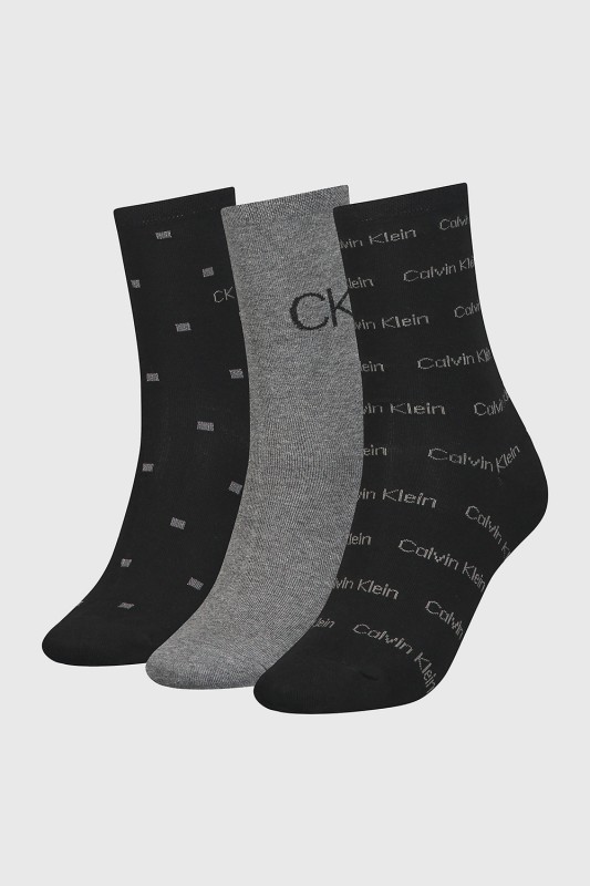 Calvin Klein γυναικείες κάλτσες CK Women Sock Lurex Logo Giftbox (Συσκ. 3 ζεύγη)-701224118-001