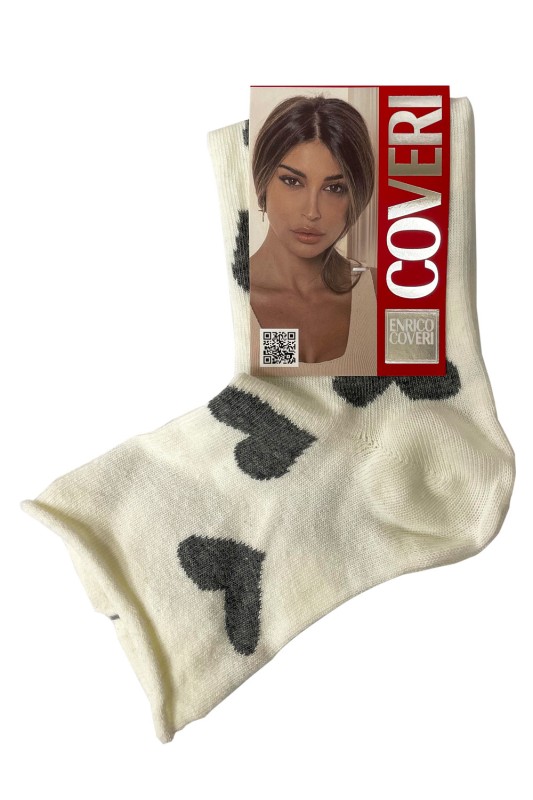 Enrico Coveri γυναικείες χειμερινές κάλτσες 'Hearts' -LIFE-8ASSc