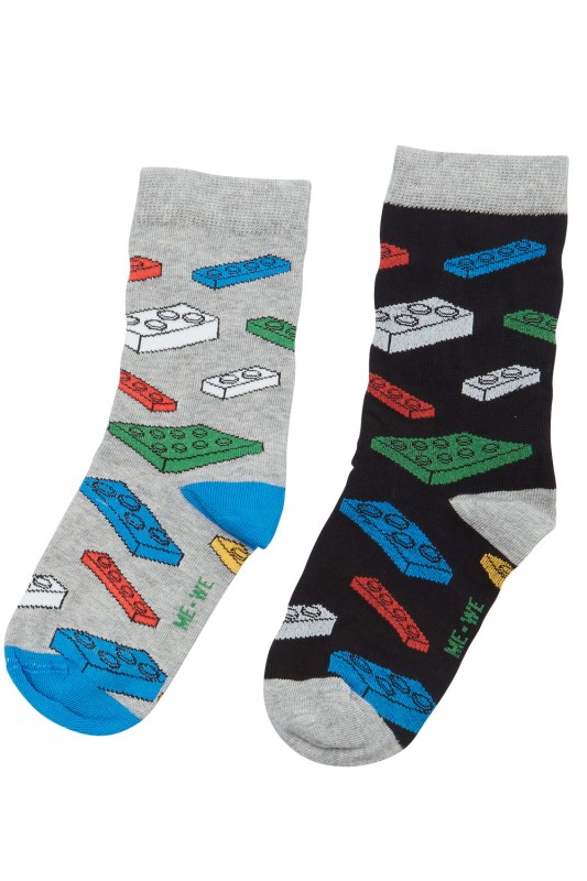 Mewe παιδικές κοντές κάλτσες με σχέδια (Συσκ. 2 ζεύγη)-3-0720b