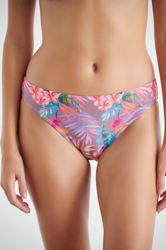 Blu4u γυναικείο μαγιό bikini σλιπ με κανονική κάλυψη 'Purple Tropics'-23365027-11