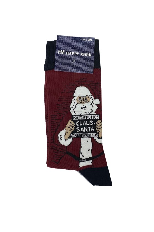 Ανδρικές κάλτσες χριστουγεννιάτικες 'Claus,Santa''-ΗΜ1822