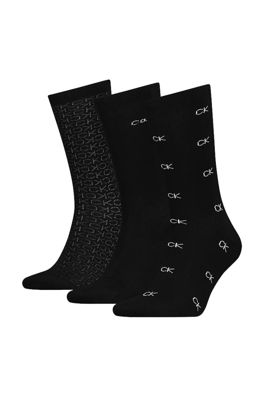Calvin Klein ανδρικές κάλτσες CK men socks 3P logo Lux Cardboard Giftbox (Συσκ. με 3 ζεύγη)-701219834-001