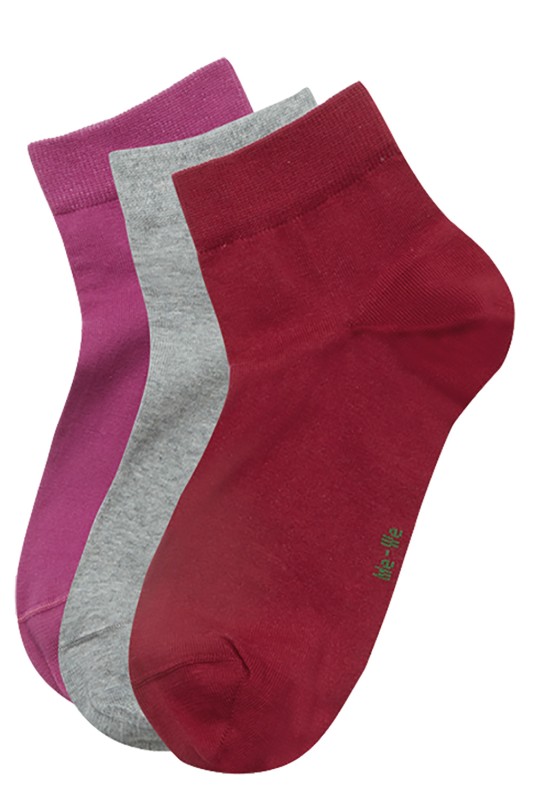 Mewe γυναικείες κάλτσες με πετσετέ πατούσα (Συσκ. τριών τεμαχίων)-1-3500
