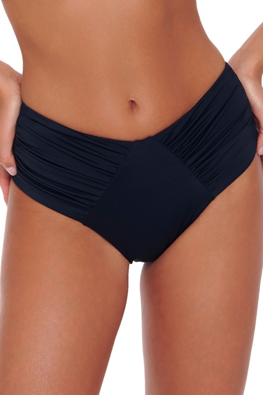 Bluepoint γυναικείο μαγιό bikini σλιπ κανονικής κάλυψης με σούρα ''Solids''-24065095-02