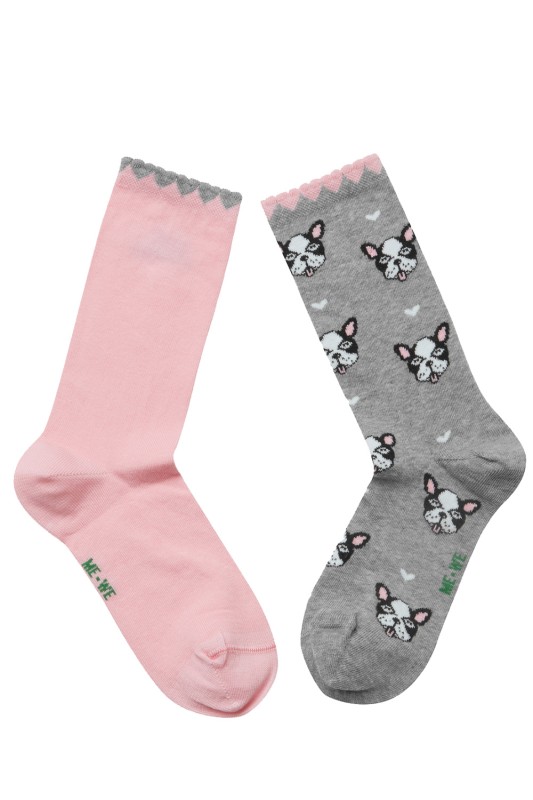 Mewe παιδικές κάλτσες με σχέδιο ''Σκυλάκια'' (Συσκ. 2 τεμαχίων)-3-0715
