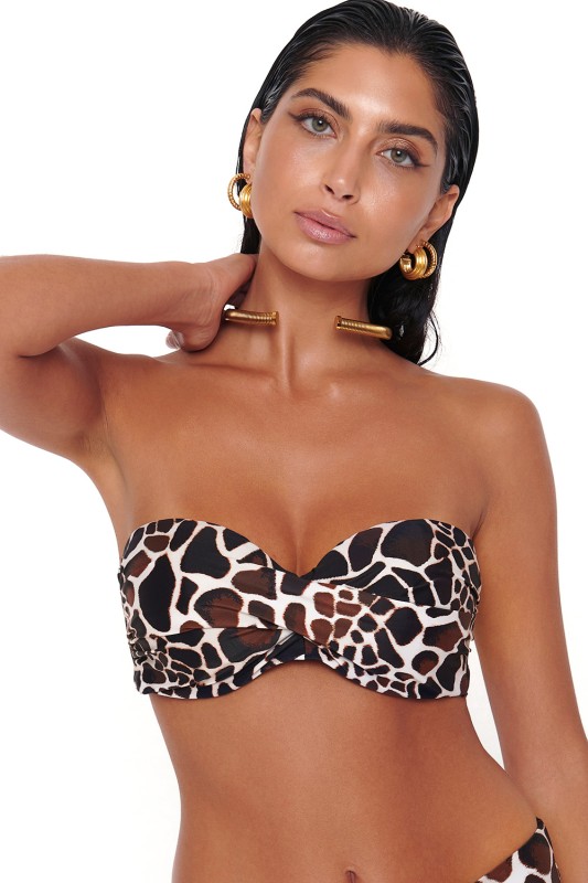 Bluepoint γυναικείο μαγιό bikini top strapless με μεταλλικό κούμπωμα ''Out of Africa'' (D Cup) -24066046D-18
