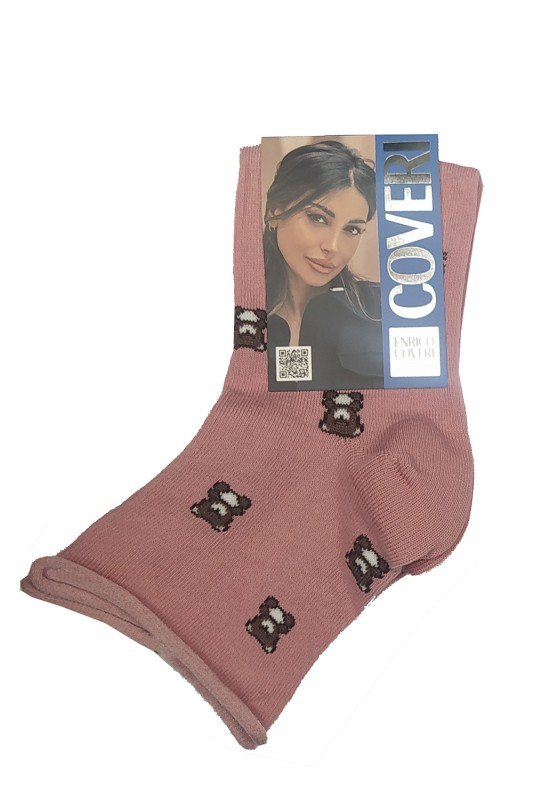 Enrico Coveri Γυναικείες κάλτσες "Bear" χωρίς λάστιχο-313ASS