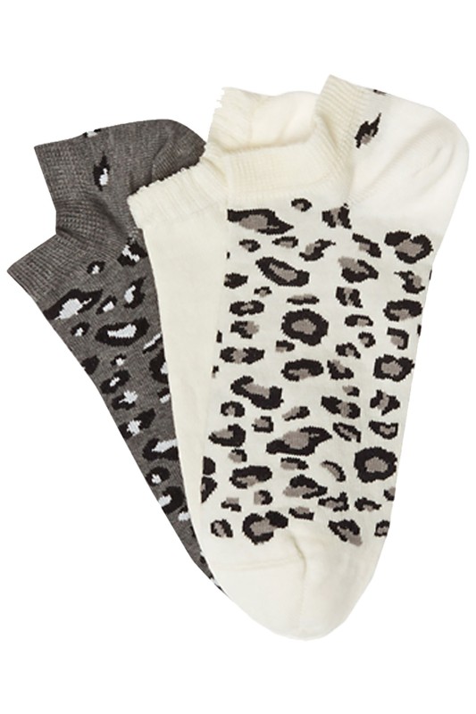 Mewe Γυναικείες κάλτσες κοφτές Animal Print (3 ζευγάρια)-1-0821c