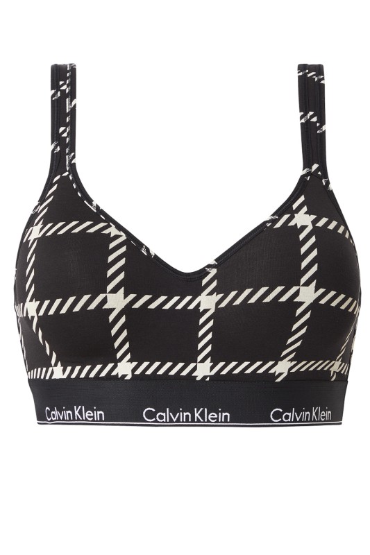 Calvin Klein γυναικείο μπουστάκι Bralette καρό με εξωτερικό λάστιχο-QF6702E-VG8