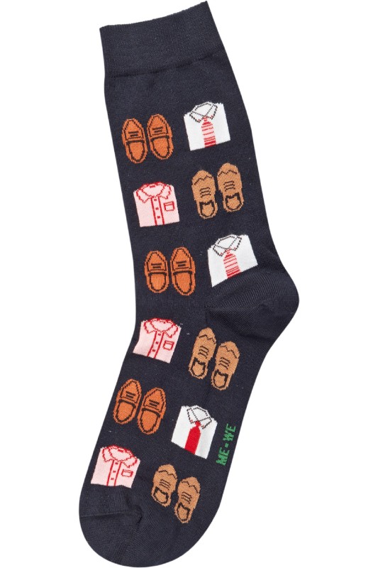 Mewe ανδρικές κάλτσες με σχέδια ''Shirts and Shoes''-2-1711f