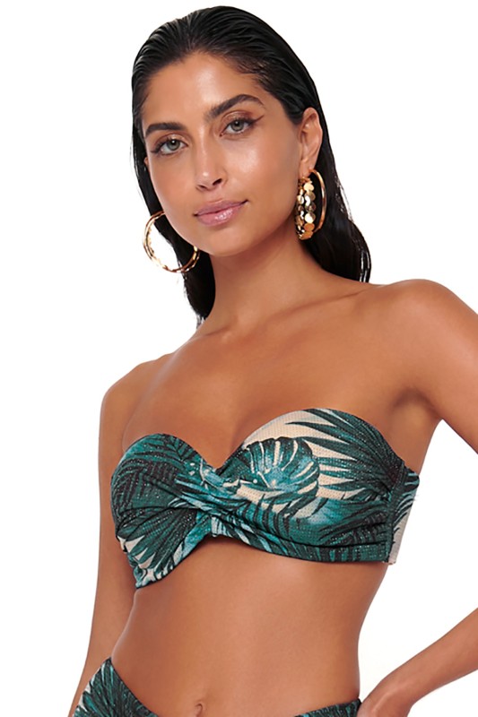 Bluepoint Γυναικείο μαγιό bikini top strapless "Botanical-D Tox" με μπανέλα (E Cup)-24066063D-26