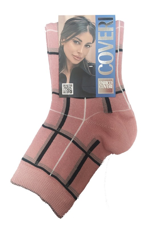 Enrico Coveri Γυναικείες χειμερινές κάλτσες καρό Elisa-309ASS