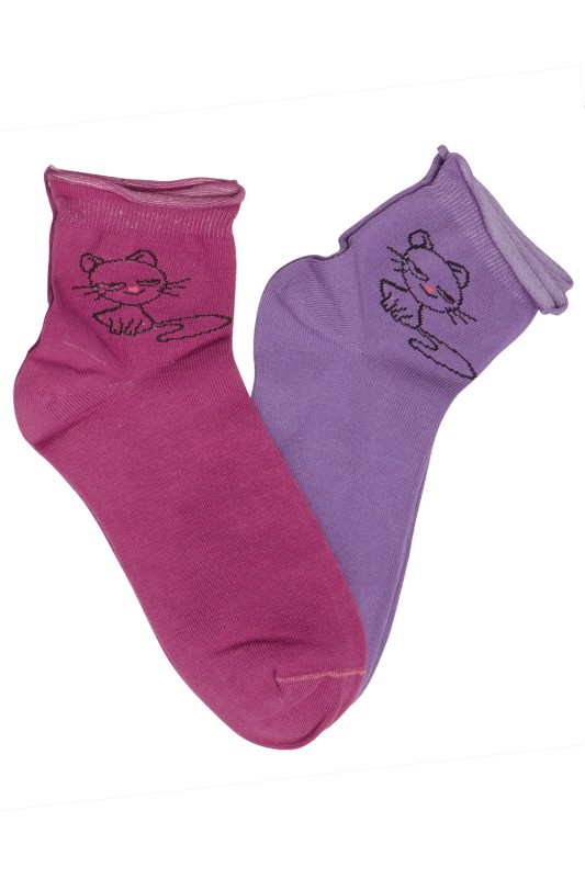 Mewe Γυναικείες κάλτσες "Cat" χωρίς λάστιχο (Συσκ. 2 ζευγάρια)-1-1419