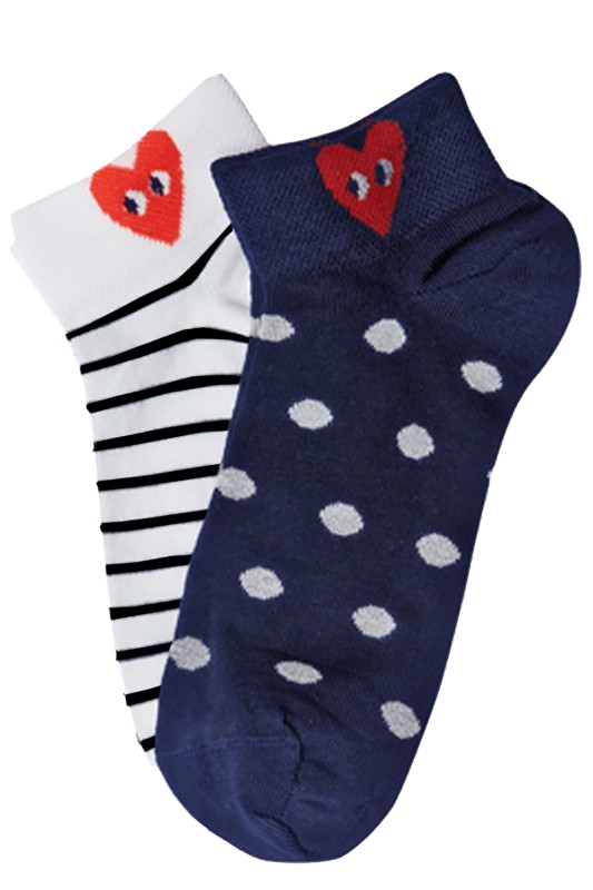 Mewe Γυναικείες κοντές κάλτσες με φαρδύ λάστιχο (2 τμχ.)-1-1417c