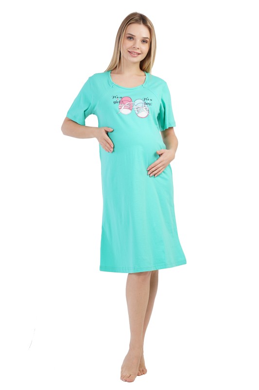 Vienetta Γυναικείο καλοκαιρινό βαμβακερό νυχτικό εγκυμοσύνης/θηλασμού-210152