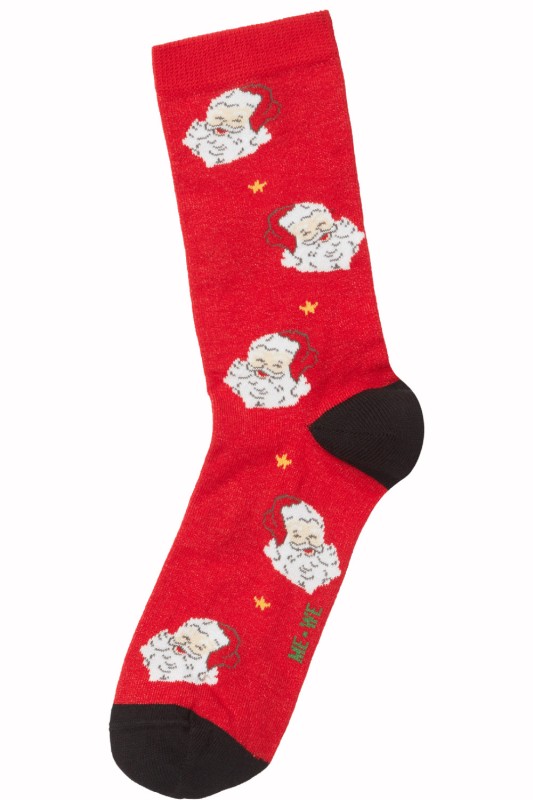 Mewe Ho Ho Ho Γυναικείες χριστουγεννιάτικες κάλτσες "Santa"-1-0615-1c