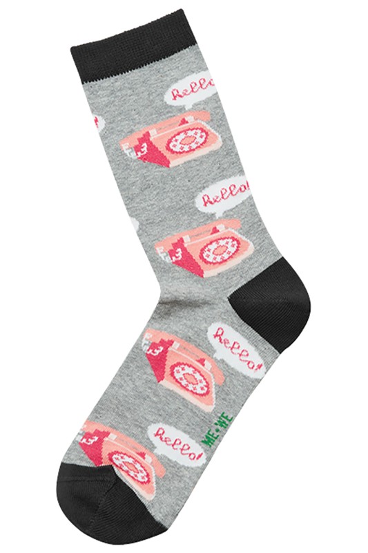  Mewe γυναικείες κάλτσες με σχέδιο ''Phone''-1-0100g