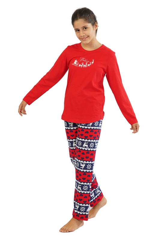 Vienetta παιδική βαμβακερή πυτζάμα χριστουγεννιάτικη για κορίτσια ''Believe'' (Από 5 έως 16 ετών)-106221