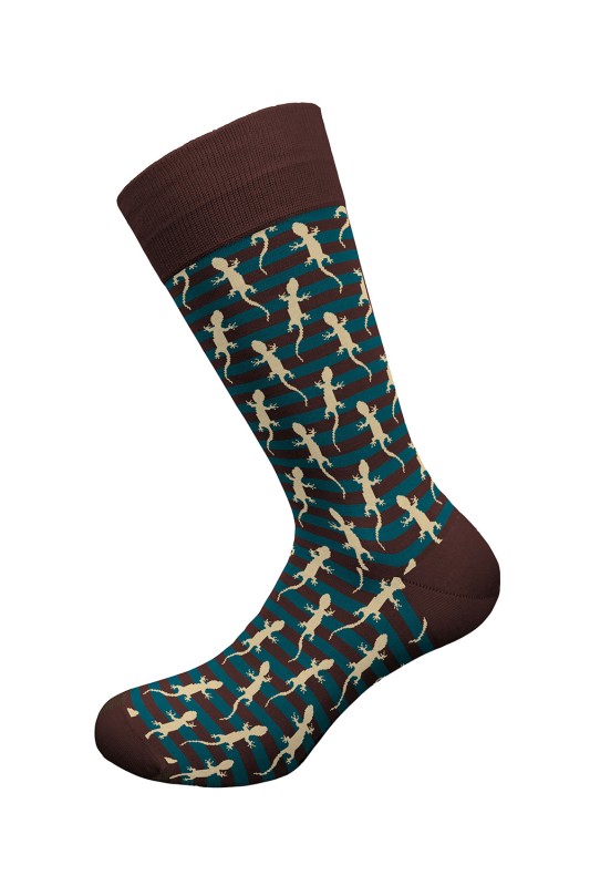 Walk Bamboo ανδρικές κάλτσες με σχέδιο Lizards-W304-25-16