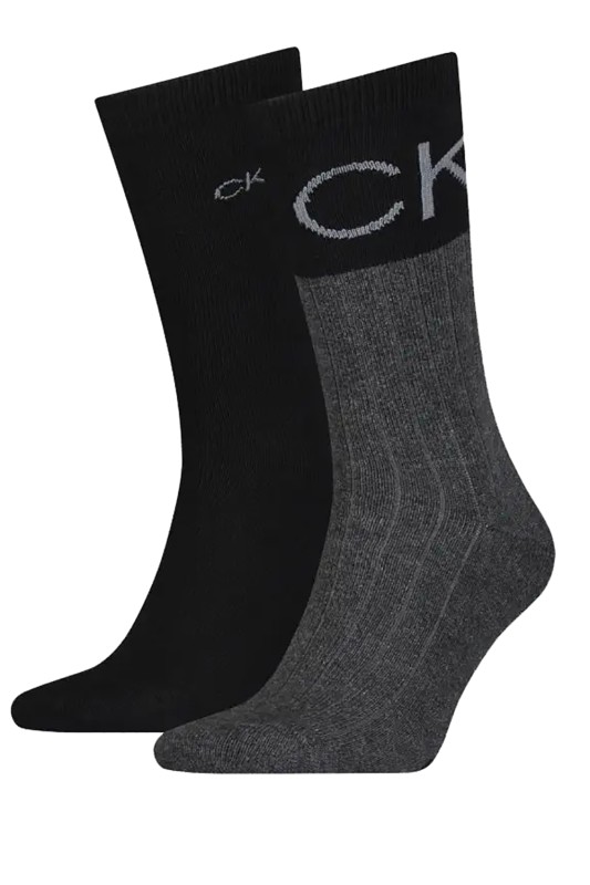 Calvin Klein ανδρικές κάλτσες CK men socks 2P Colorblock Rib (Συσκ. με 2 ζεύγη)-701219839-001