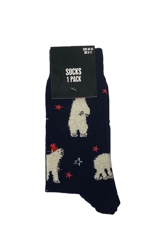 Ανδρικές κάλτσες χριστουγεννιάτικες 'White Bear''-HM1823