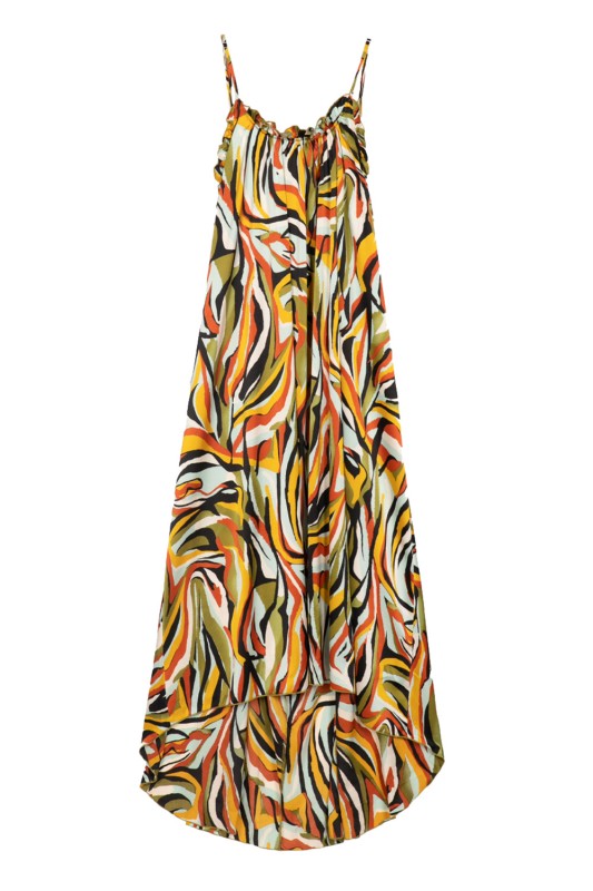 Rock Club Γυναικείο μάξι ασύμετρο φόρεμα με ανοιχτή πλάτη Plus Size-FB845-4