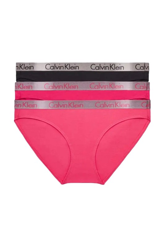 Calvin Klein γυναικεία εσώρουχα bikini Carousel με εξωτερικό λάστιχο (Συσκ. 3 τεμαχίων)-QD3561E-6VS