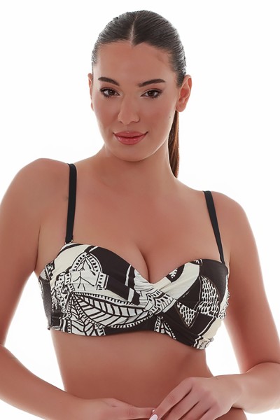 Bluepoint γυναικείο μαγιό bikini top στράπλες με μεταλλικό κούμπωμα 