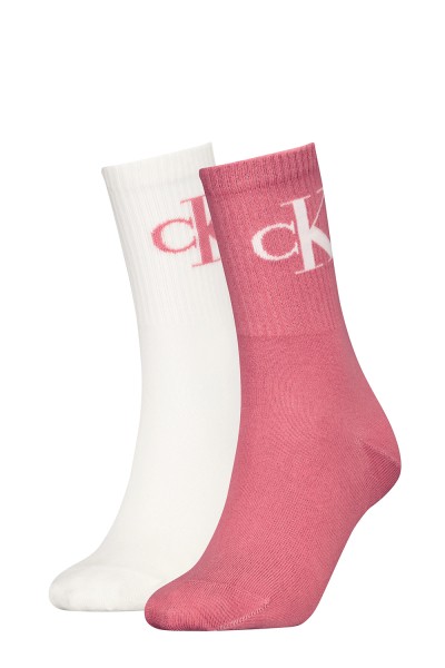 Calvin Klein Jeans γυναικείες αθλητικές κάλτσες CKJ Women Sock Monogram (Συσκ. 2 ζεύγη)-701228811-005
