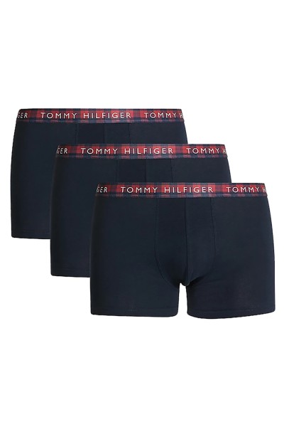 Tommy Hilfiger ανδρικά μποξεράκια με καρό εξωτερικό λάστιχο (Συσκ. 3 τεμαχίων)-UM0UM02702-0TU