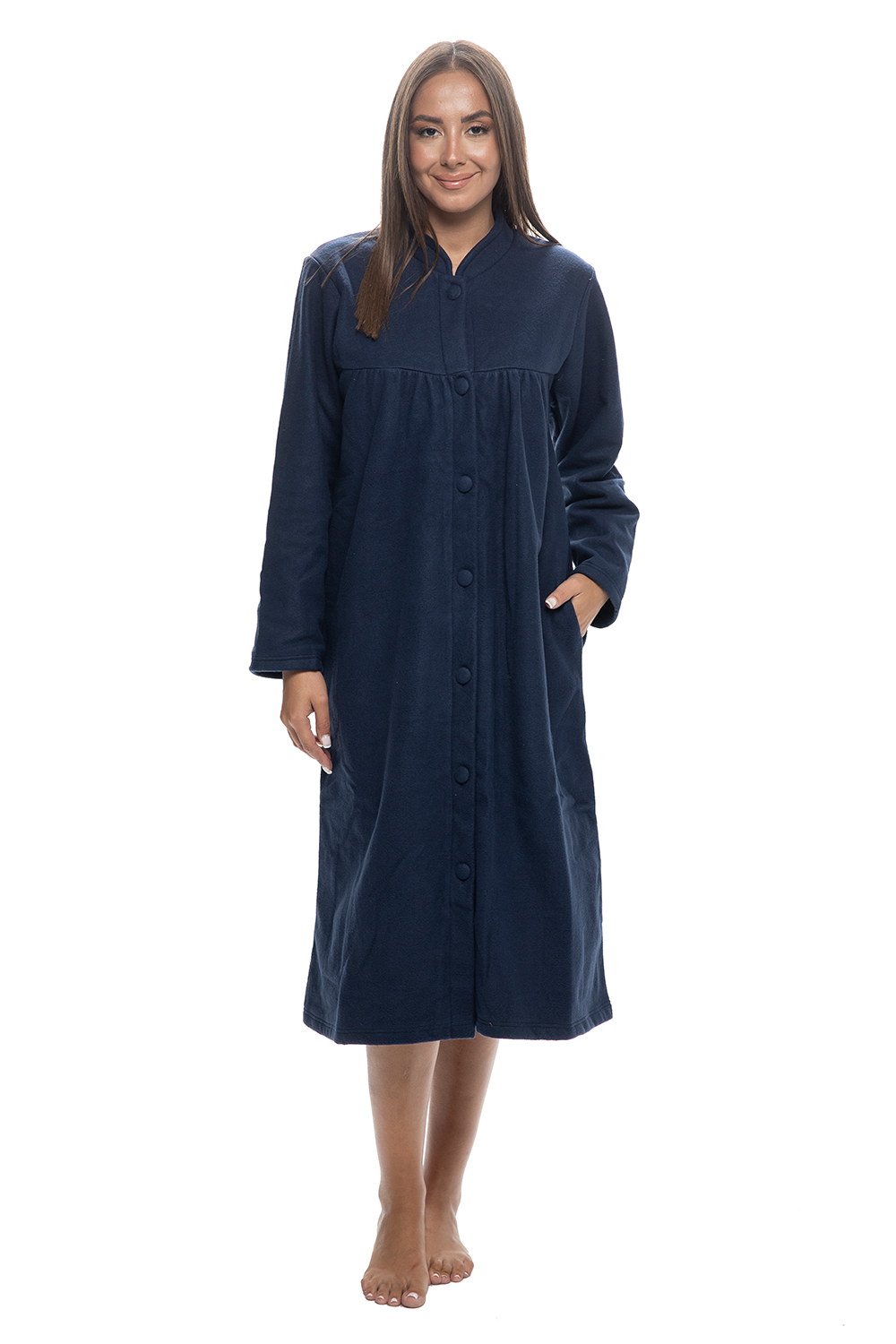 Koyote Γυναικεία χειμερινή μακρυά ρόμπα fleece κουμπωτή-ΚΓ5308b