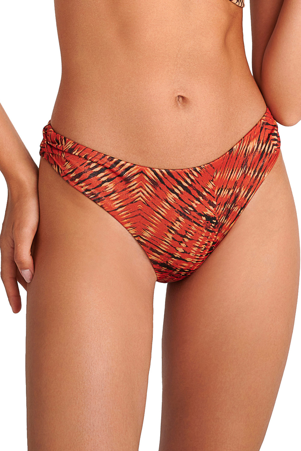 Blu4u γυναικείο μαγιό bikini σλιπ με lurex ύφασμα ''Red Fan''-25365212-20