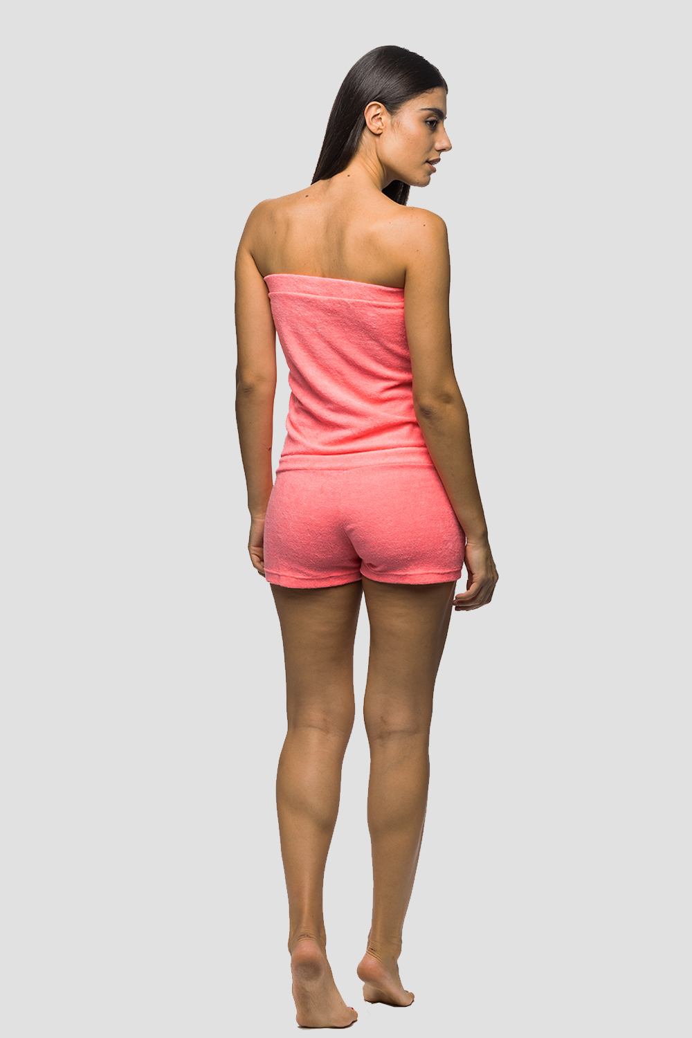 KARE Γυναικείο Beachwear ολόσωμο strapless σορτσάκι πετσετέ-Κ/Ρ/Γ/035