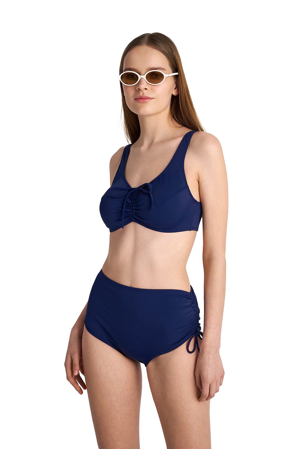 Blu4u γυναικείο μαγιό bikini σετ με σλιπ πλήρης κάλυψης και τοπ με κούμπωμα ''Classic Solids''-25357080