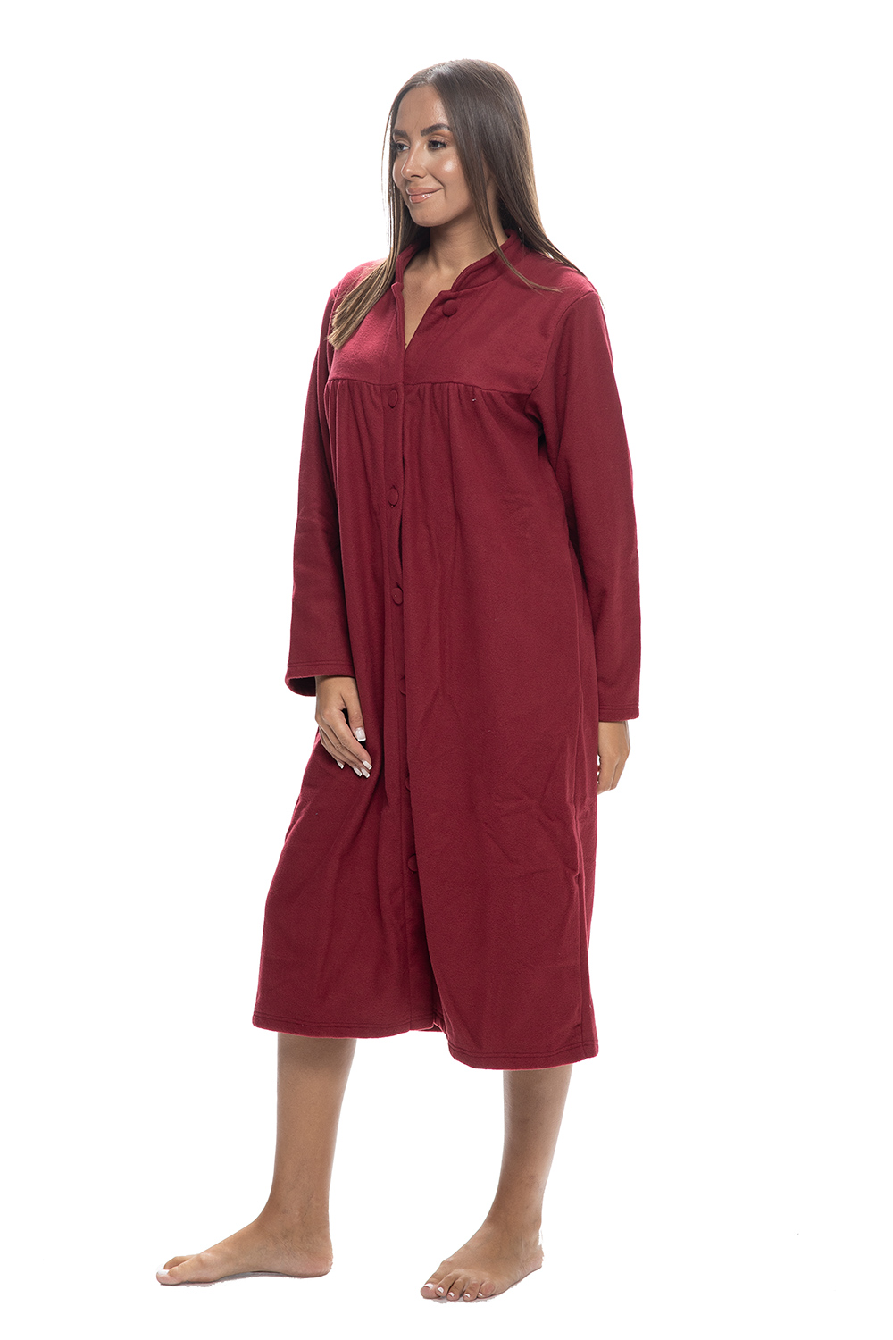 Koyote Γυναικεία χειμερινή μακρυά ρόμπα fleece κουμπωτή-ΚΓ5308c
