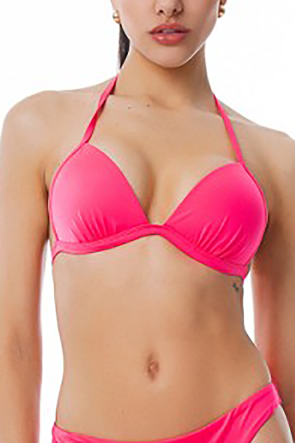 Bluepoint γυναικείο μαγιό bikini τρίγωνο top δετό με push up ενίσχυση ''Solids''-25066089