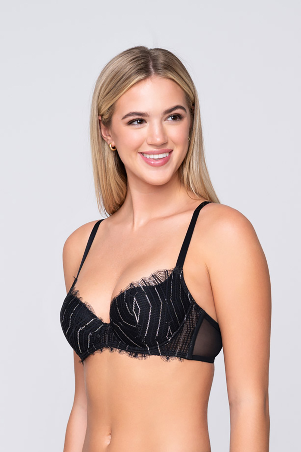 Luna γυναικείο σουτιέν 3/4 Padded Balconette με ενίσχυση και lurex λεπτομέρειες ''Crystal'' (Cup D)-16401