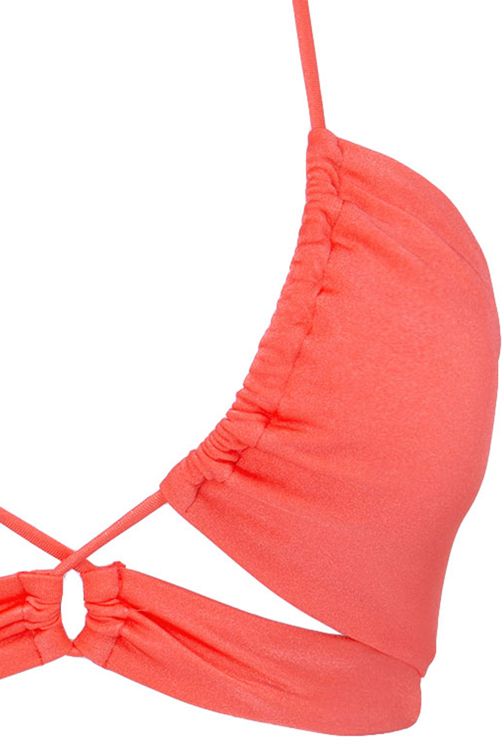 Bluepoint γυναικείο μαγιό bikini top μονόχρωμο με γυαλιστερό ύφασμα και σούρα 'Fashion Solids'-23066191-20