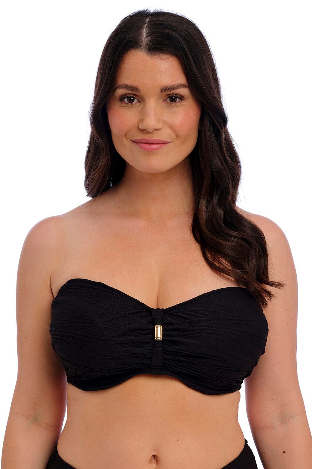 Fantasie γυναικείο μαγιό bandeau bikini Top "Beach Waves" με μπανέλα (E, F, G, H, I Cup)-FS502210BLK