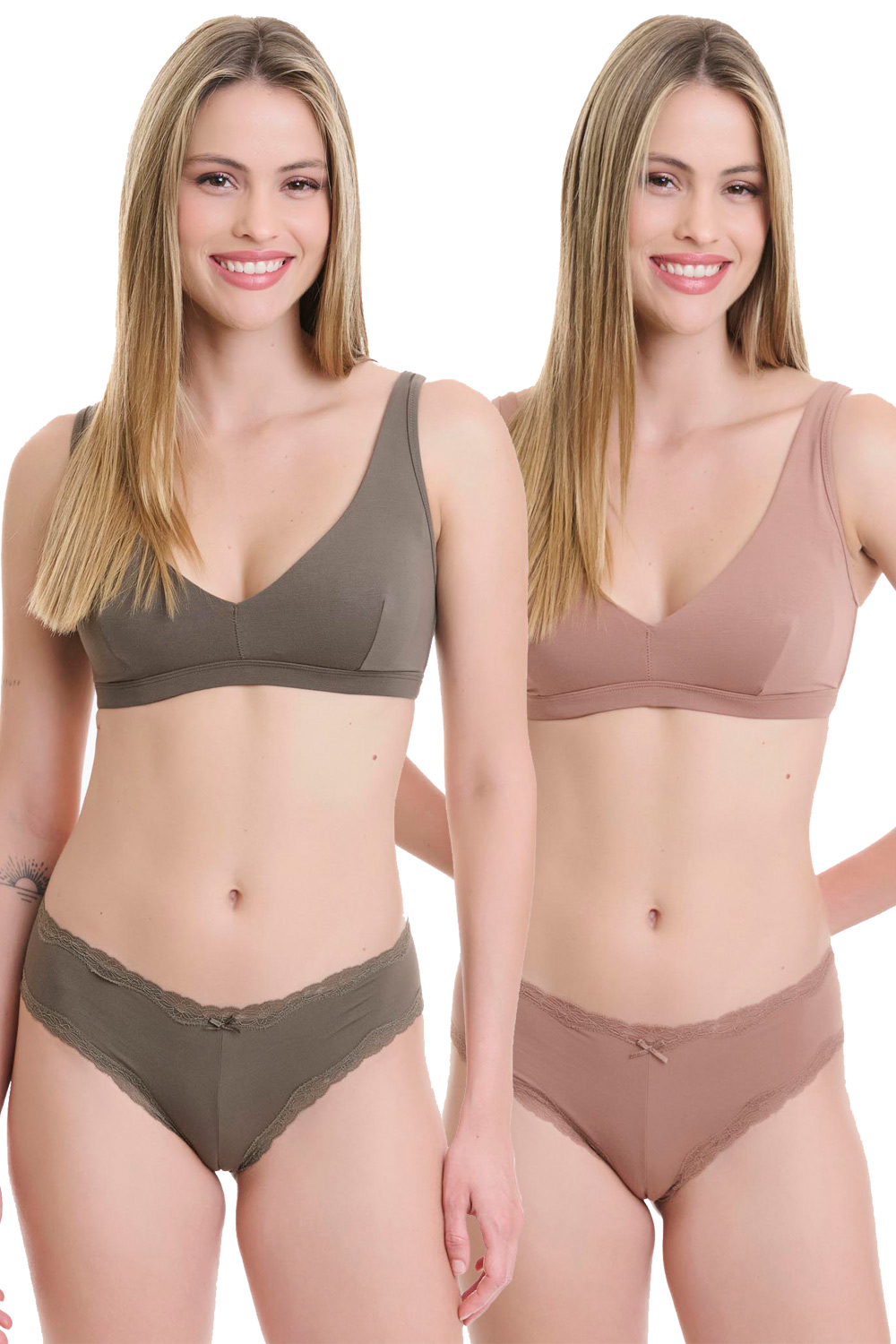 Walk γυναικεία εσώρουχα Lace Brazilian από ύφασμα bamboo (Συσκ. 2 τεμαχίων)-W2014-1885