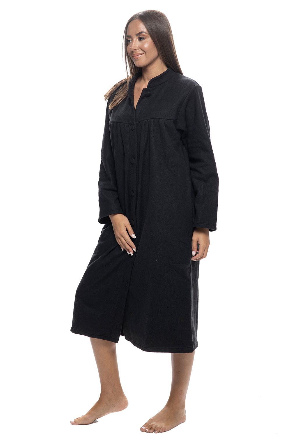 Koyote Γυναικεία χειμερινή μακρυά ρόμπα fleece κουμπωτή-ΚΓ5308a