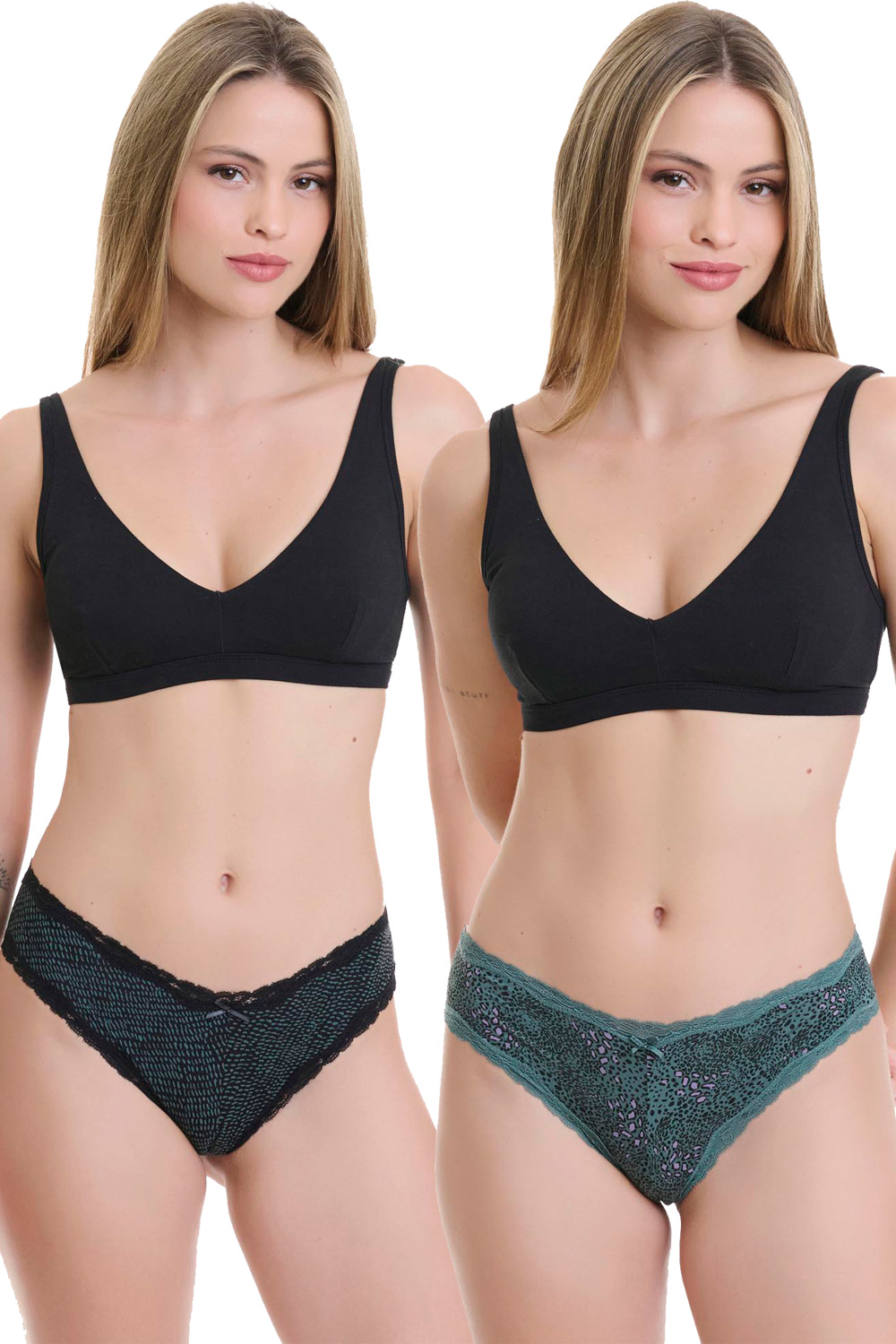 Walk γυναικεία εσώρουχα Lace Brazilian από ύφασμα bamboo (Συσκ. 2 τεμαχίων)-W2014-77