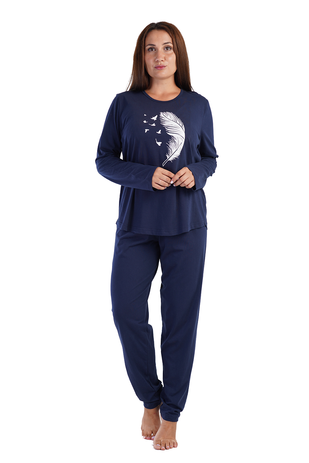 Vienetta Γυναικεία χειμερινή βαμβακερή πυτζάμα Plus Size (5XL-7XL)-307010