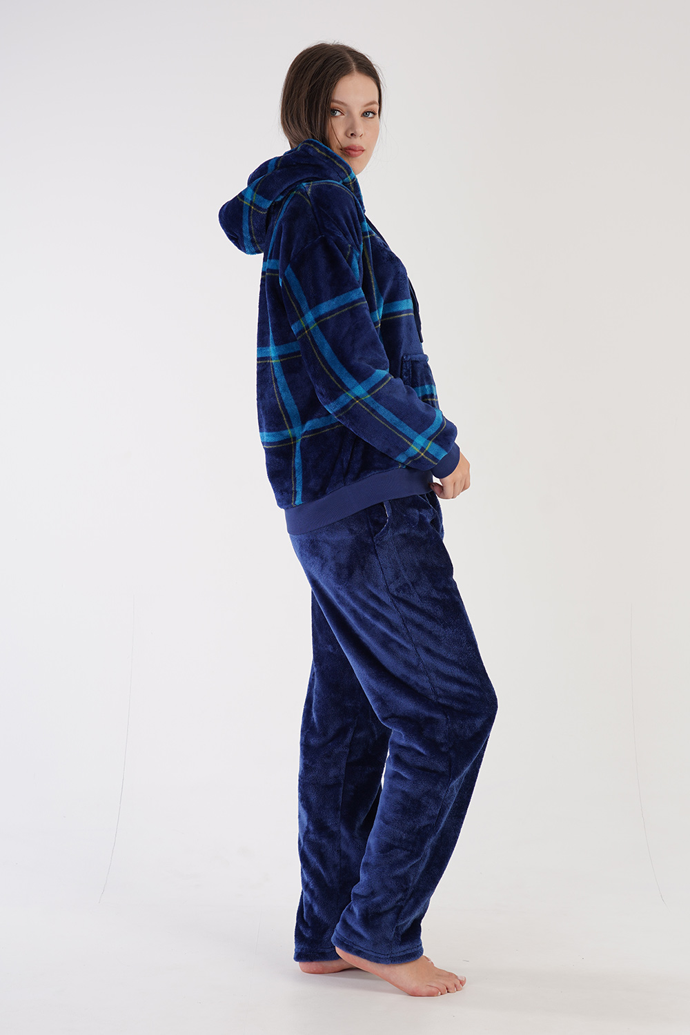Vienetta Γυναικείο χειμερινό μπουκλέ Homewear με κουκούλα-303088
