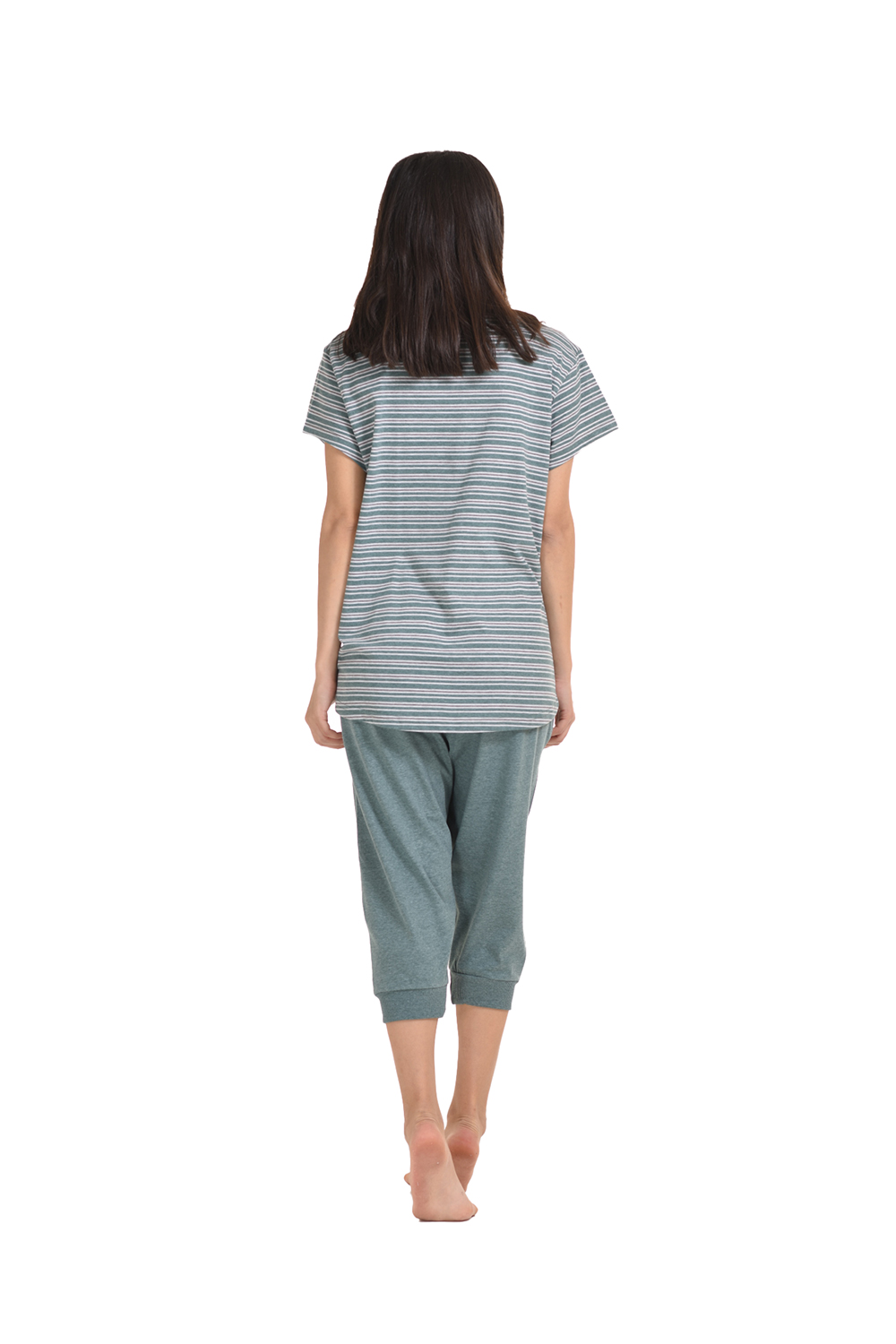 Vienetta Γυναικεία πυτζάμα κάπρι με πατιλέτα (Plus Size 1XL-4XL)-009025