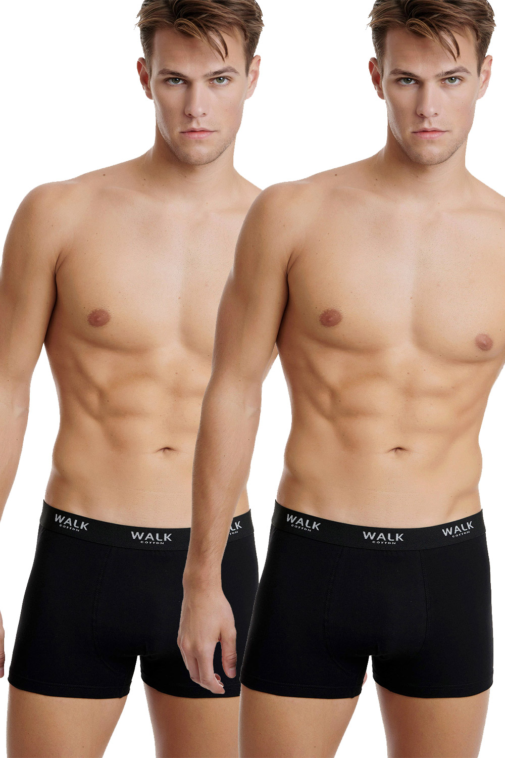 Walk ανδρικά boxer stretch cotton (2τμχ.) - W1761