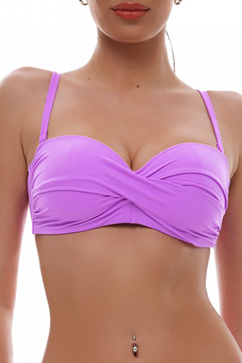Bluepoint γυναικείο μαγιό bikini top strapless με μεταλλικό κούμπωμα ''Solids'' (D Cup) -25066093D
